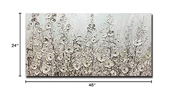 Amazon.com: Yotree 24x48 Inch Wall Art Hand-Painted Framed